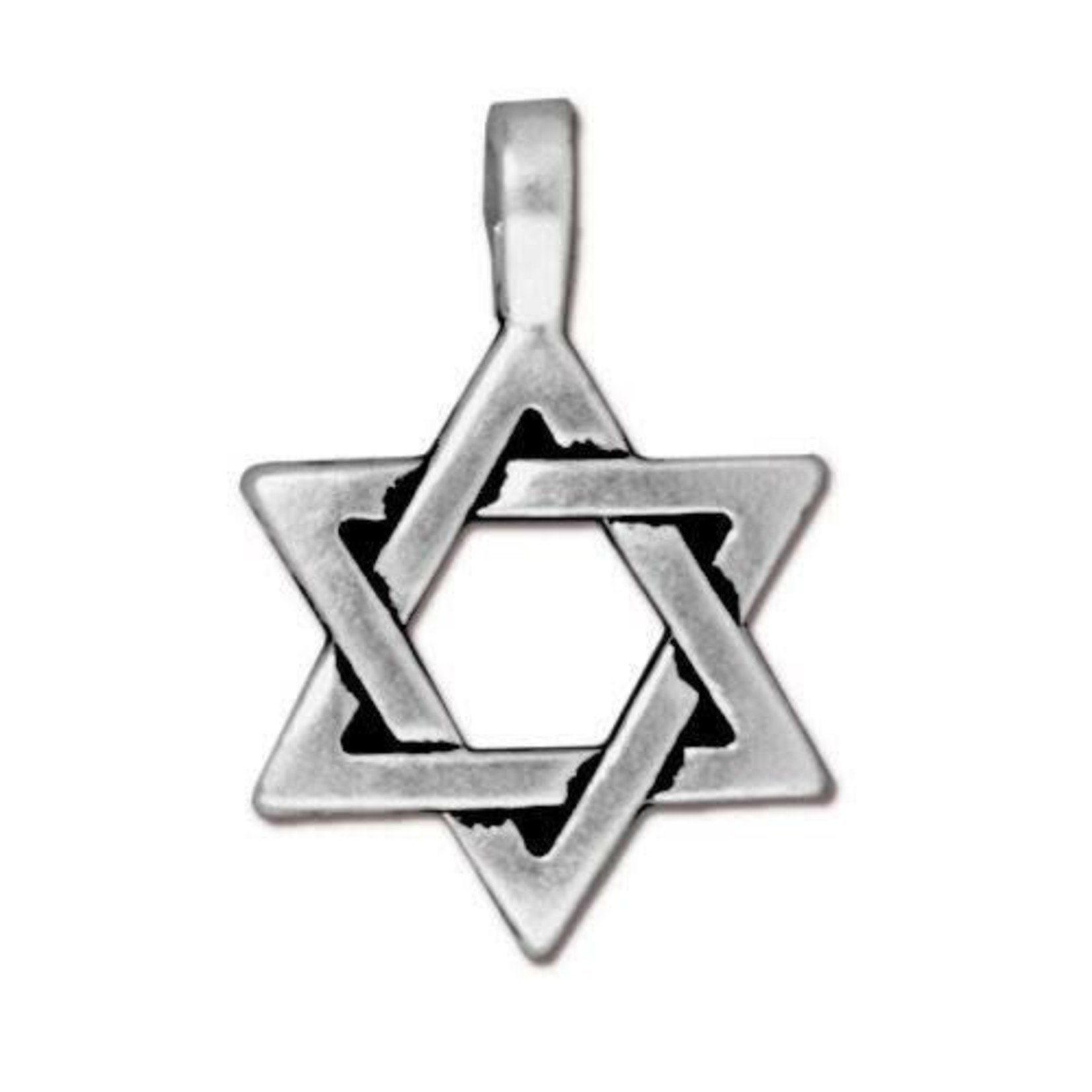 TierraCast Tierracast Antique Silver Plated Large Star of David Charm