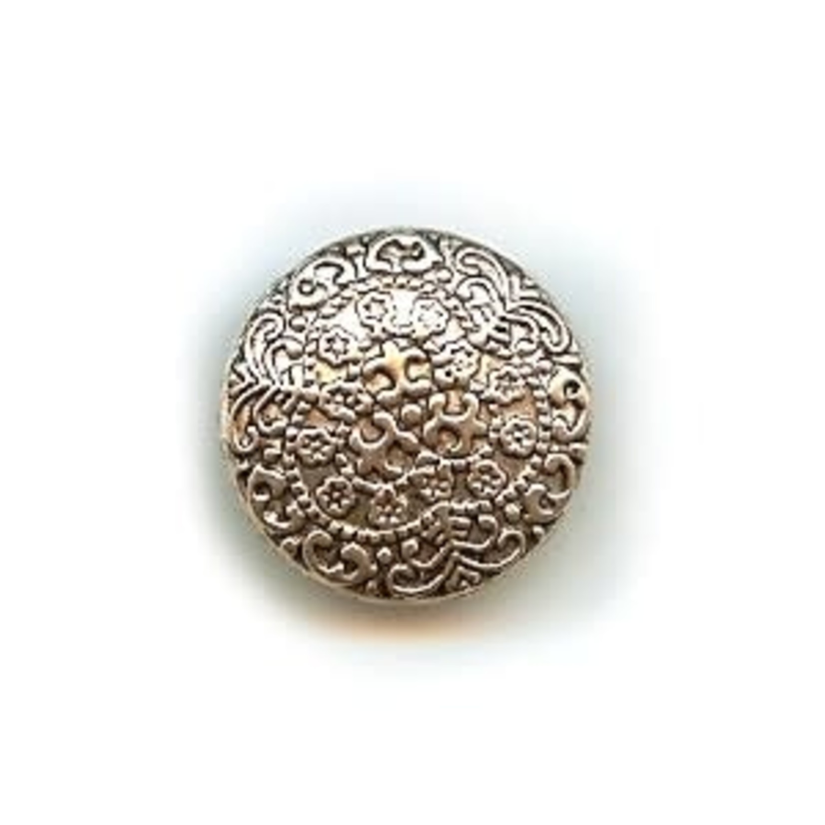 Pewter Round Button 18mm Filigree Pattern