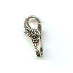 Pewter 25x10mm Lobster Claw with Flowers