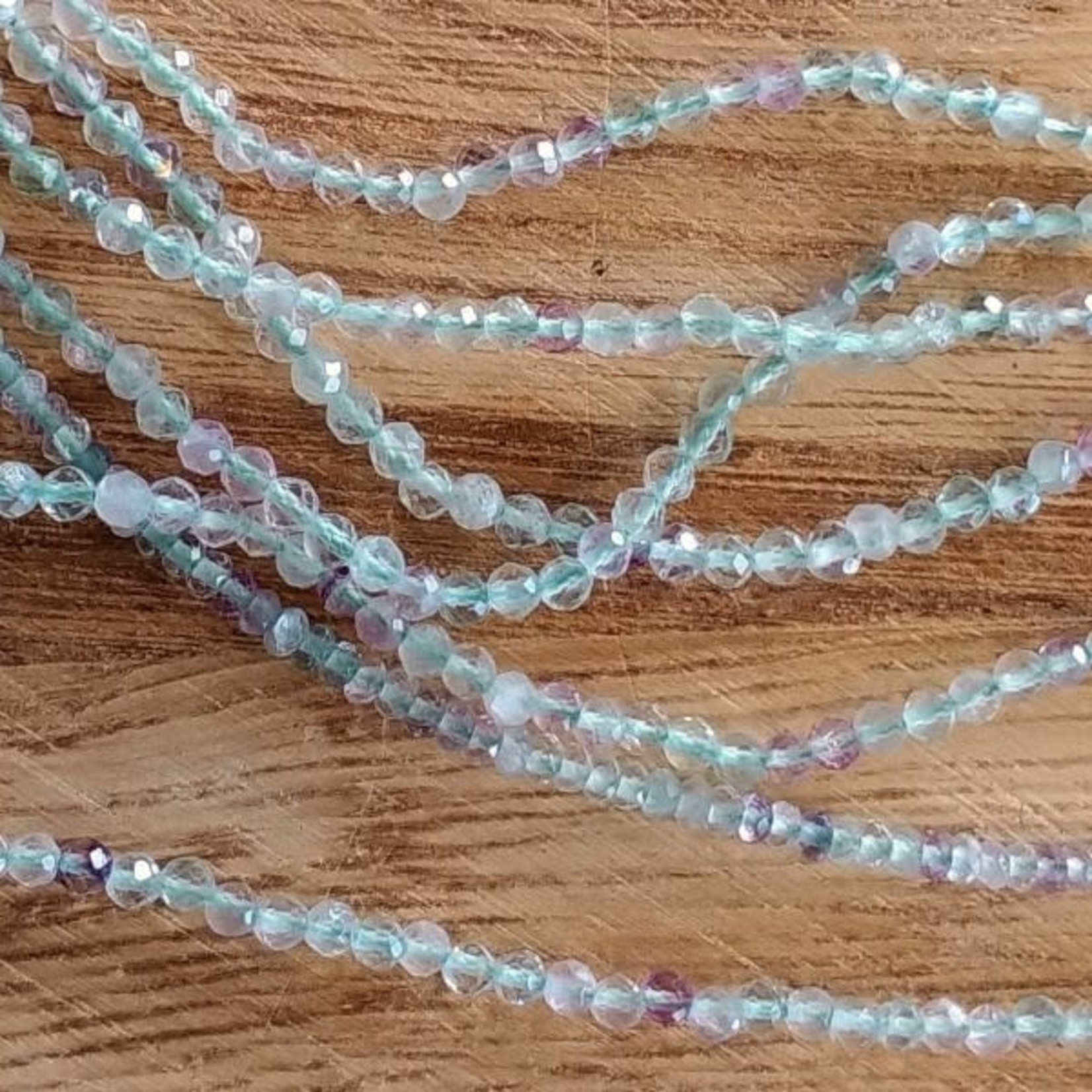 Fluorite  3mm Faceted Rounds Bead Strand