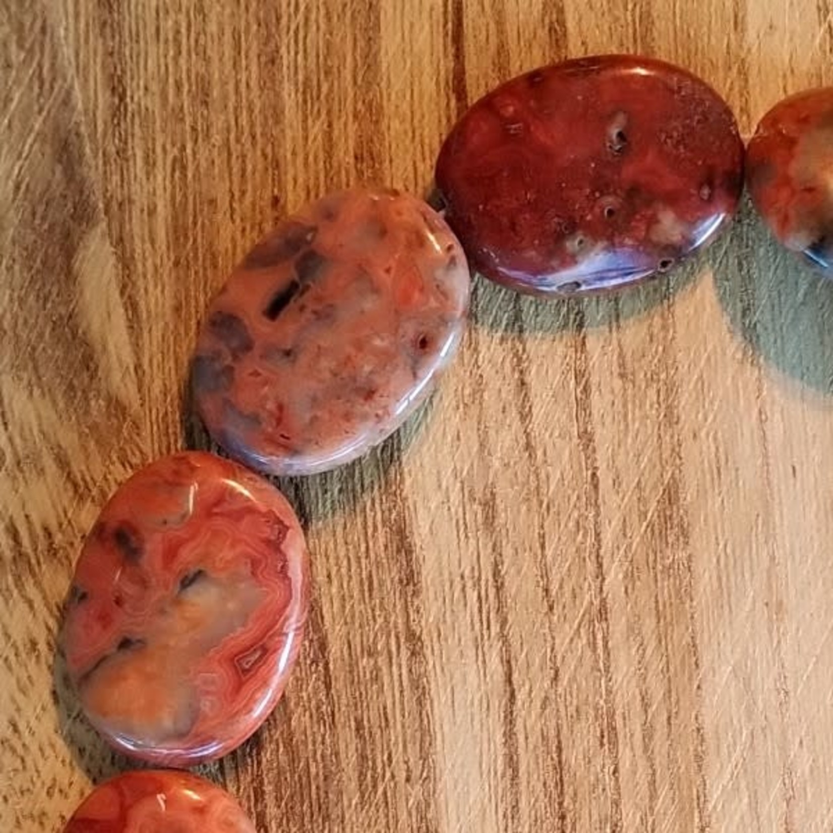 Crazy Lace Agate Oval Bead Strand