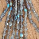 Labradorite 6x9mm Faceted Nugget Bead Strand
