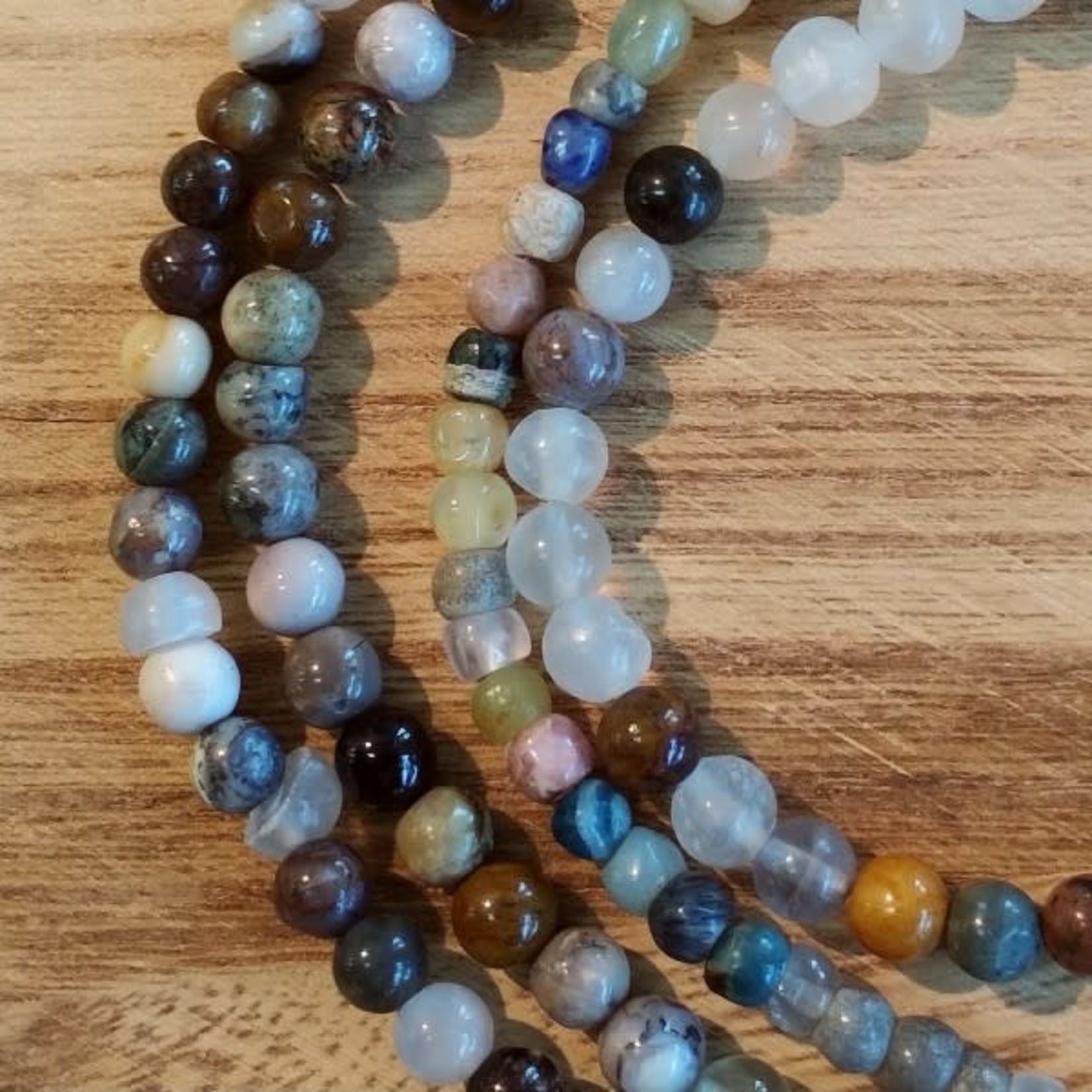 Mixed Gem 6mm Round Bead Strand