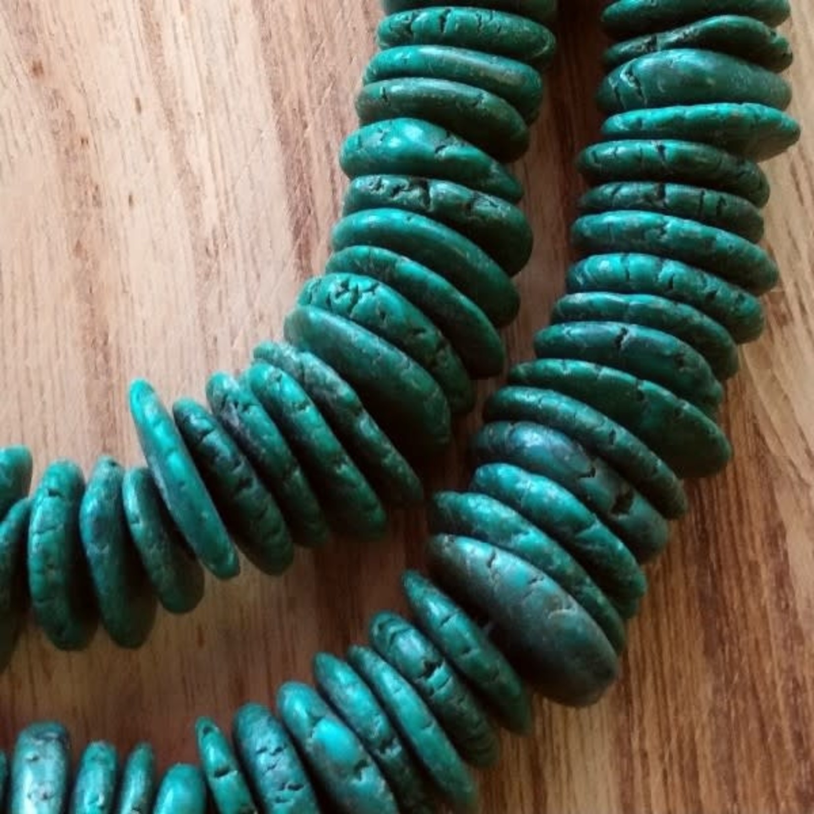 Turquoise Large Chip Heishi Green Bead Strand