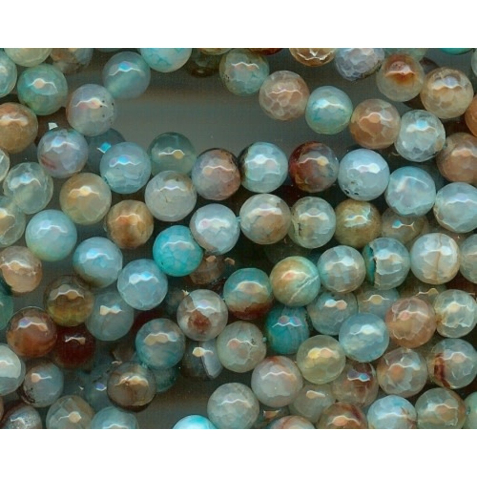 Water Agate  8mm Faceted Bead Strand