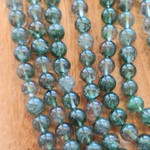 Green Phantom Quartz 8mm Round Bead Strand