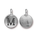 TierraCast Tierracast Antique Silver Plated M Letter Charm