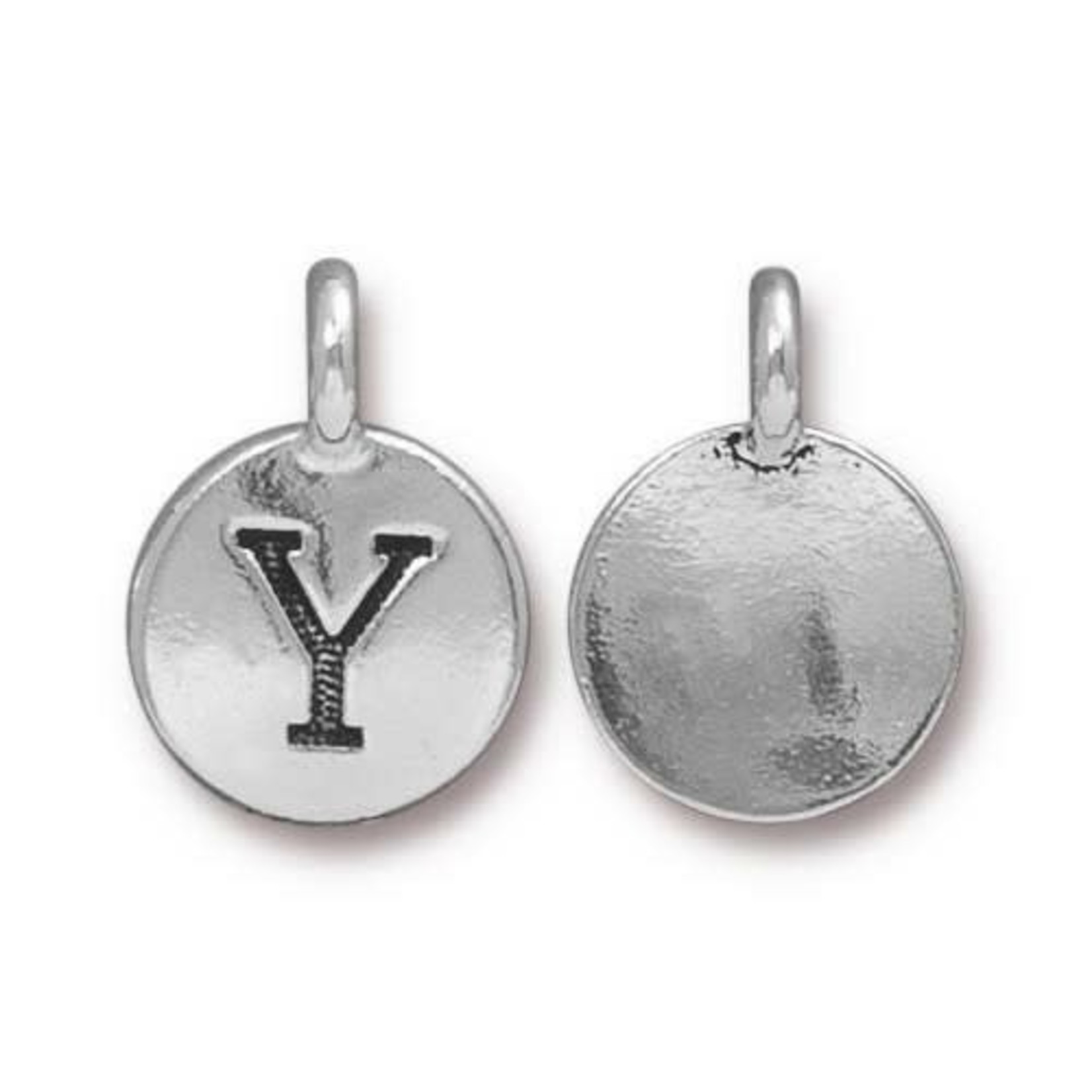 TierraCast Tierracast Antique Silver Plated Y Letter Charm
