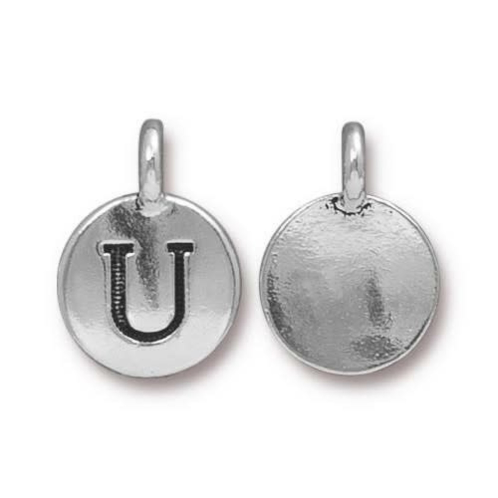 TierraCast Tierracast Antique Silver Plated U Letter Charm