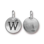 TierraCast Tierracast Antique Silver Plated W Letter Charm