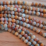 Yellow Crazy Lace Agate  6mm Round Bead Strand