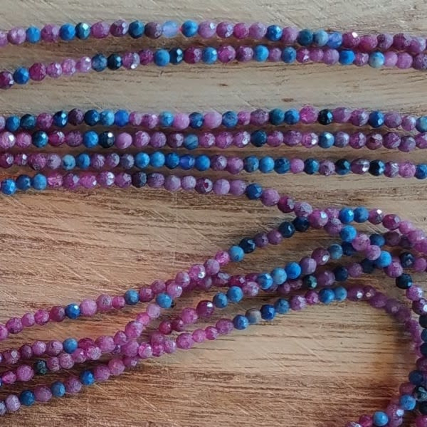 Ruby Sapphire 2mm Faceted Bead Strand