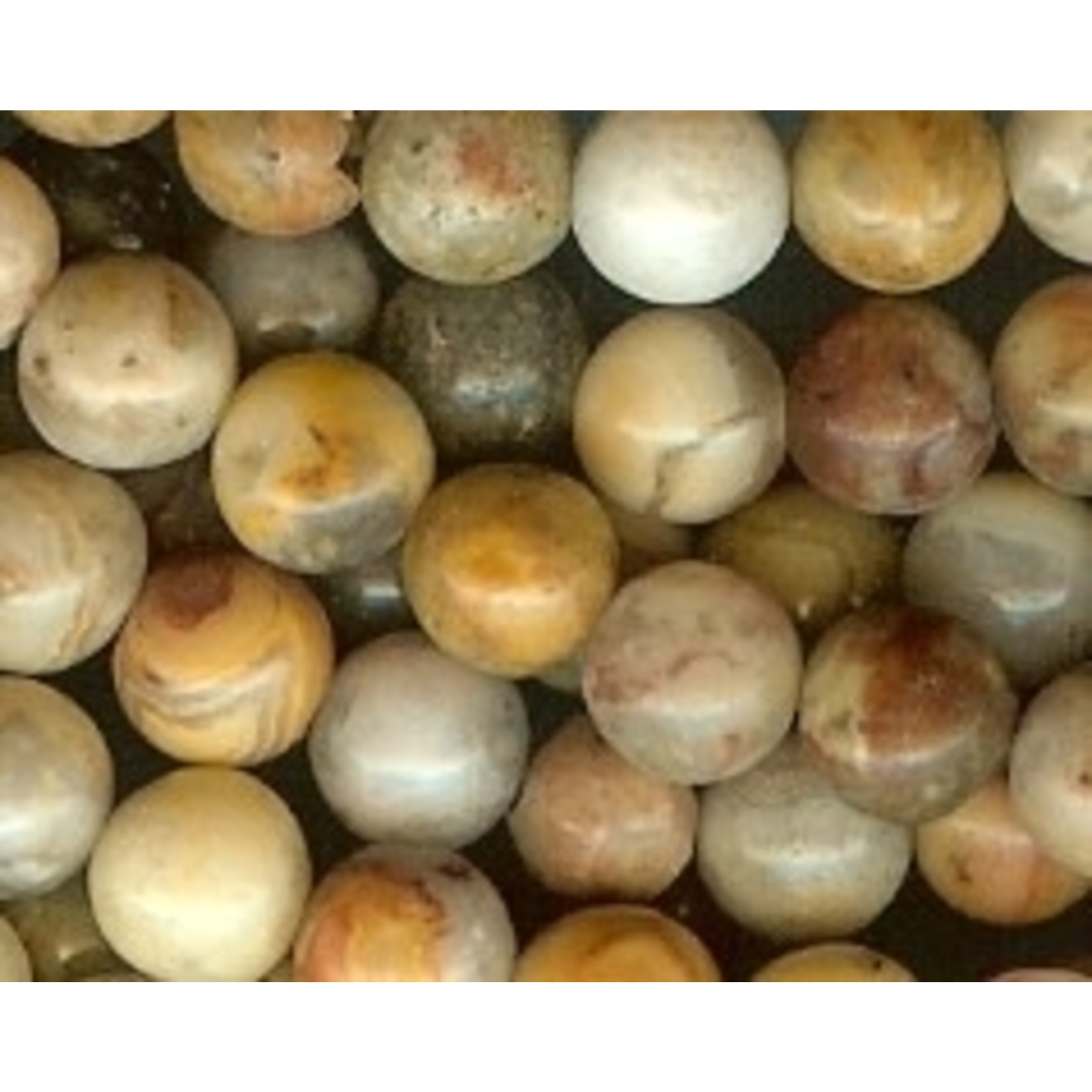 Yellow Crazy Lace Agate  6mm Round Bead