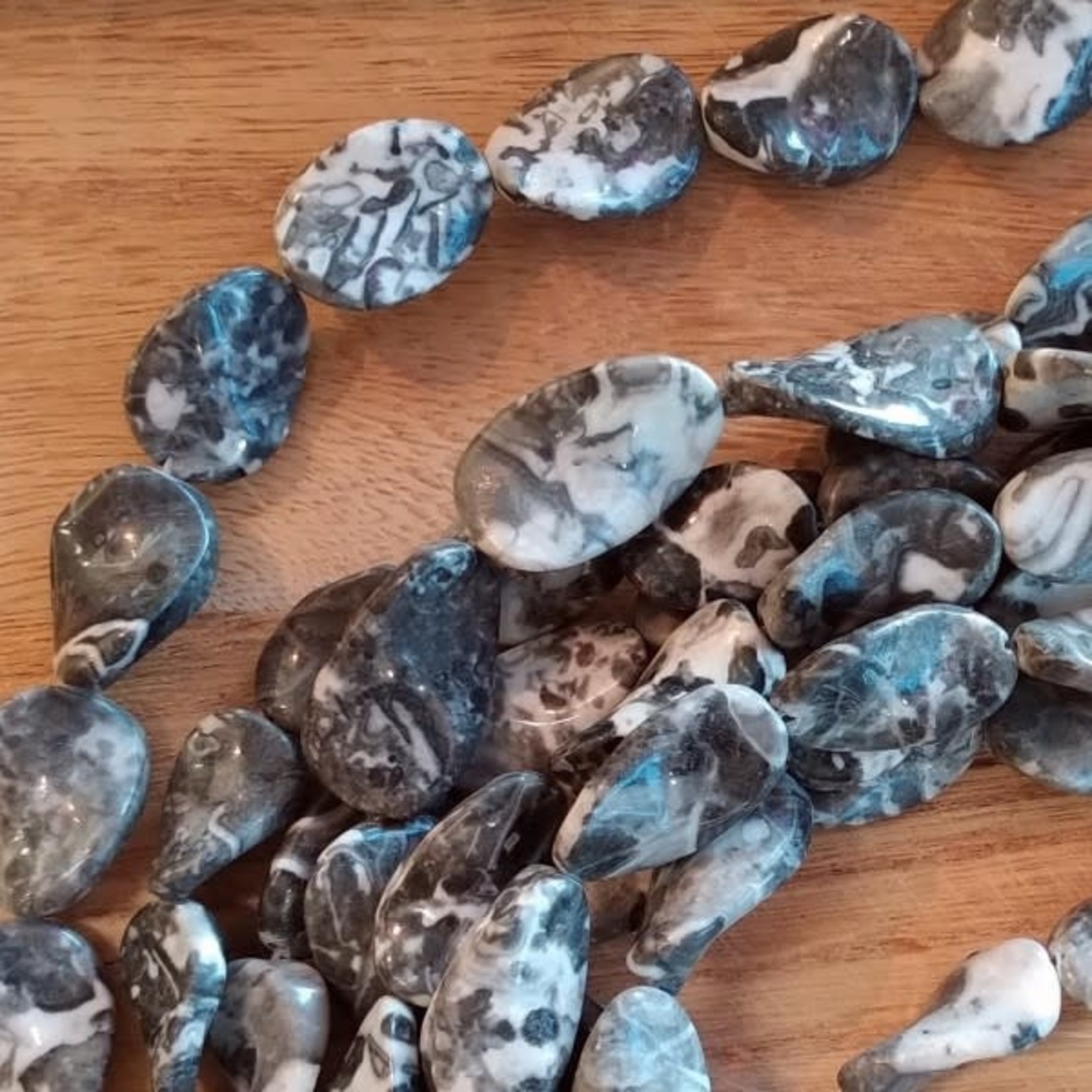 Salt and Pepper Jasper Twist Bead