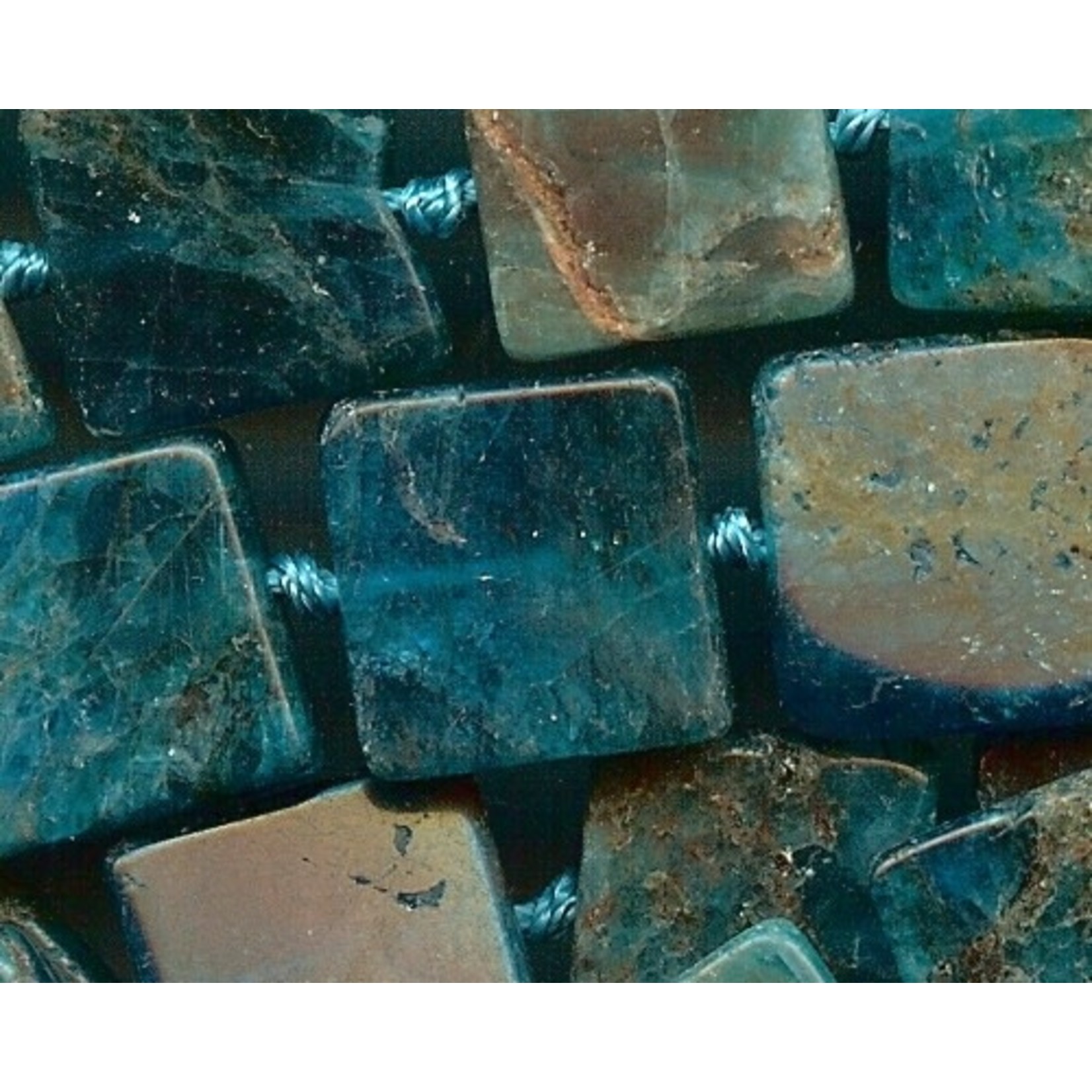 Apatite 15mm Square Bead Strand