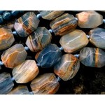 Lemurian Blue Calcite Faceted Nugget Bead