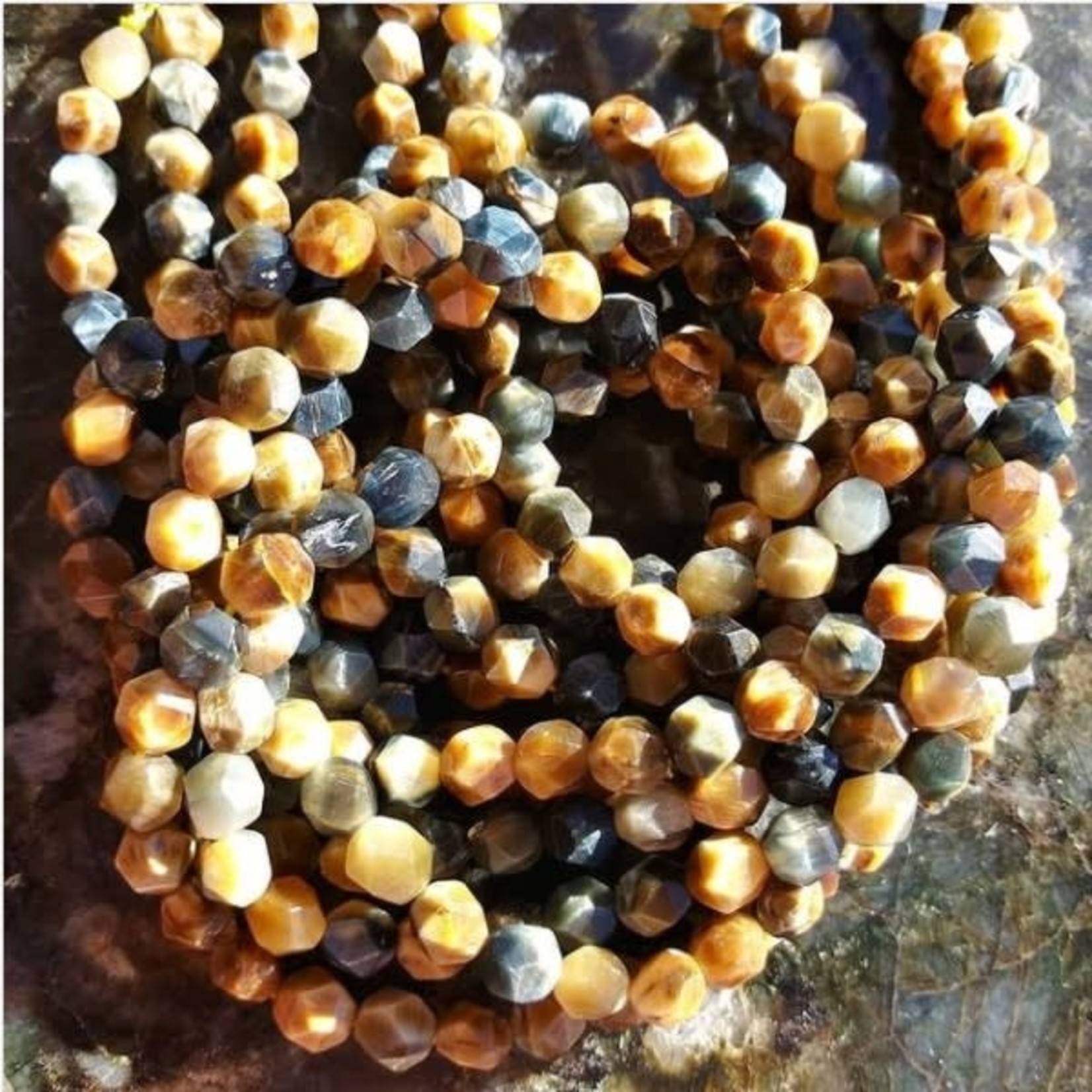 Golden Tiger Eye 6mm Faceted Bead Strand