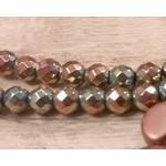 Hematite  4mm Faceted Bead Rose Gold