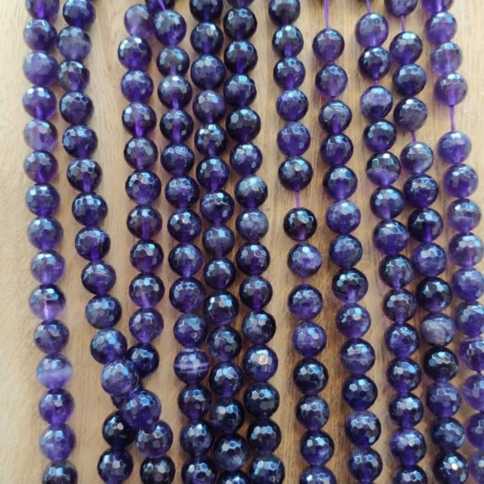 Amethyst 8mm Faceted Bead Strand