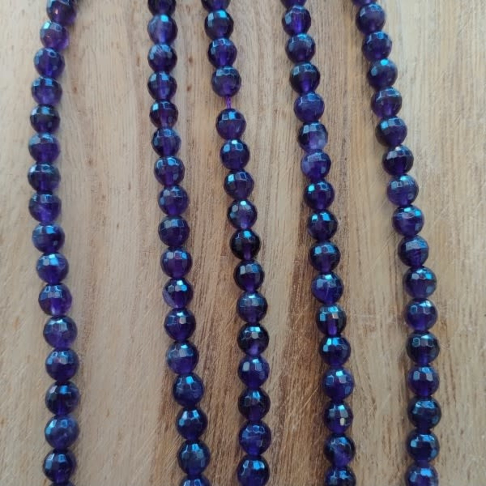 Amethyst 6mm Faceted Bead Strand
