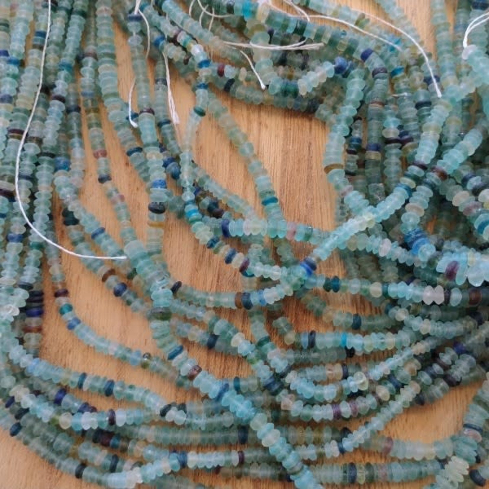 Roman Glass Rondelle 2x4mm Bead Strand