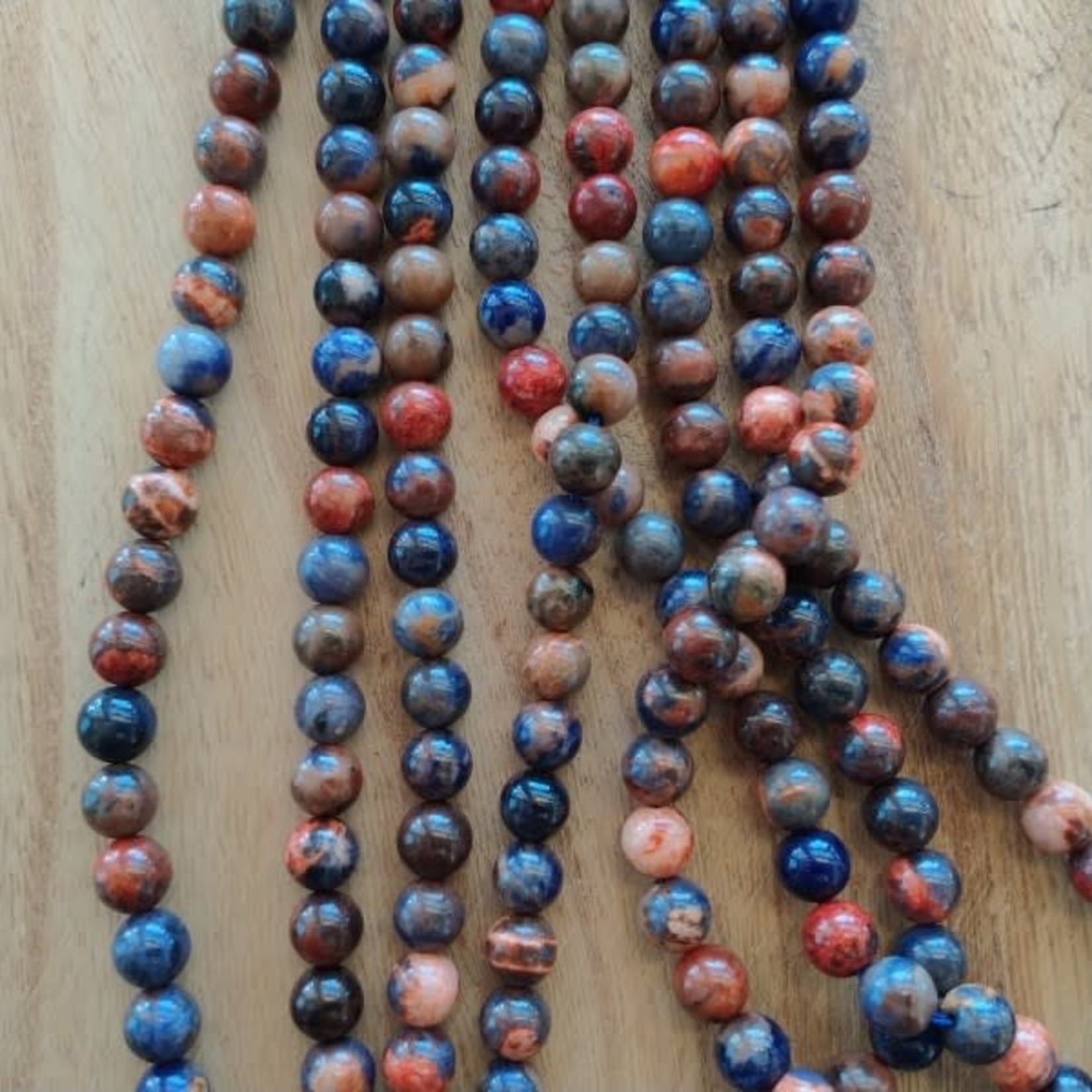 Sodalite 8mm Orange/Blue Bead Strand