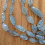 Aquamarine Large Diamond Bead Strand