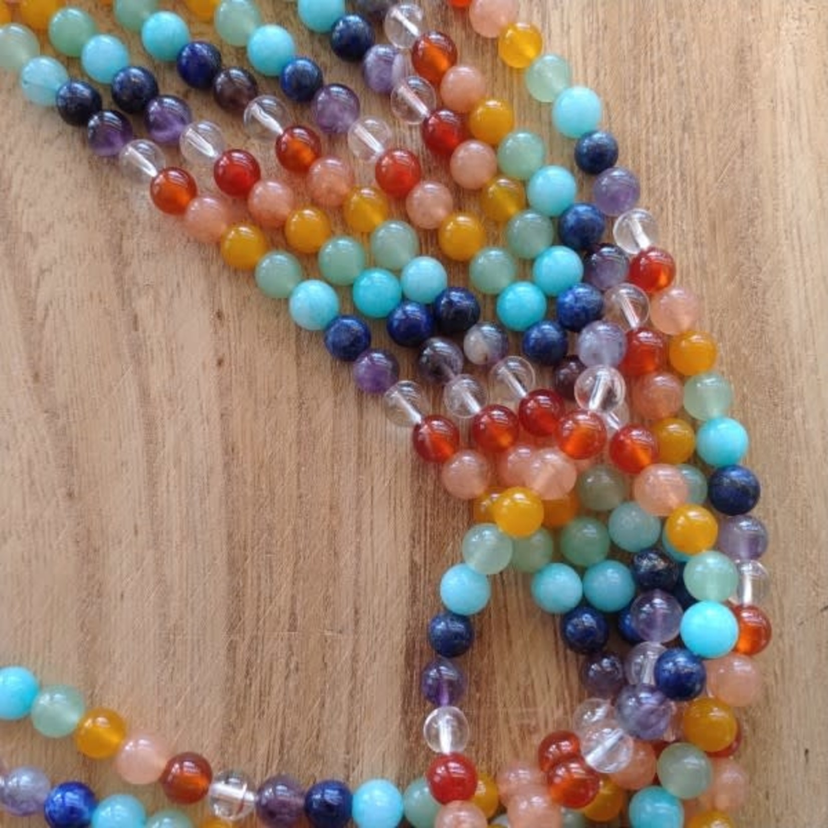 Mixed Gemstones 6mm Round Bead Strand