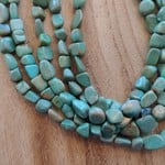 Natural Gemstone Blue Howlite Magnesite Turquoise Chip Stone Beads Assorted  Stones 32 Full Strand Irregular Nugget Freeform Small Gemstone Crystal