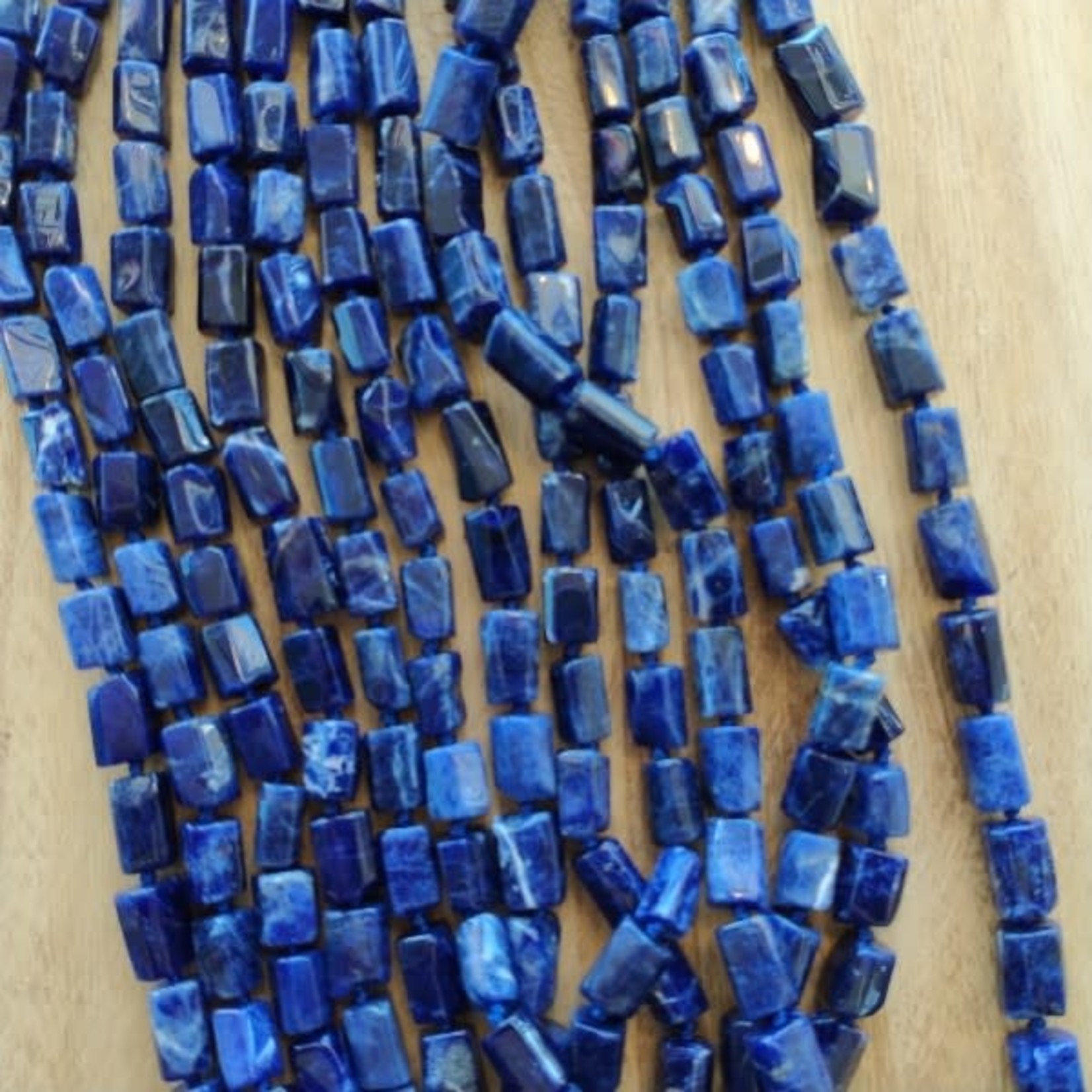 Sodalite Faceted Barrels Bead Strand