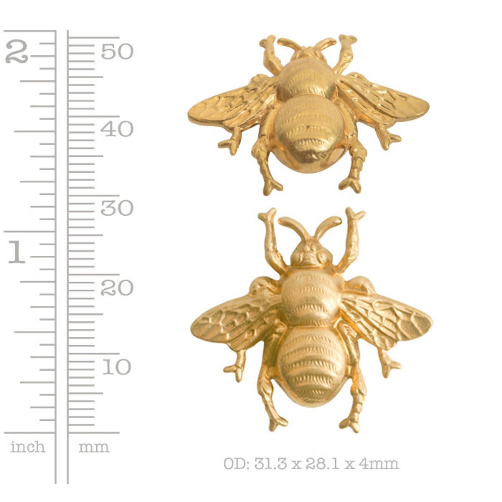 Nunn Design Nunn Design Gold Plated Bee Brass Stamping