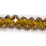 Faceted Glass Rondelle 3x4mm Light Amber Bead