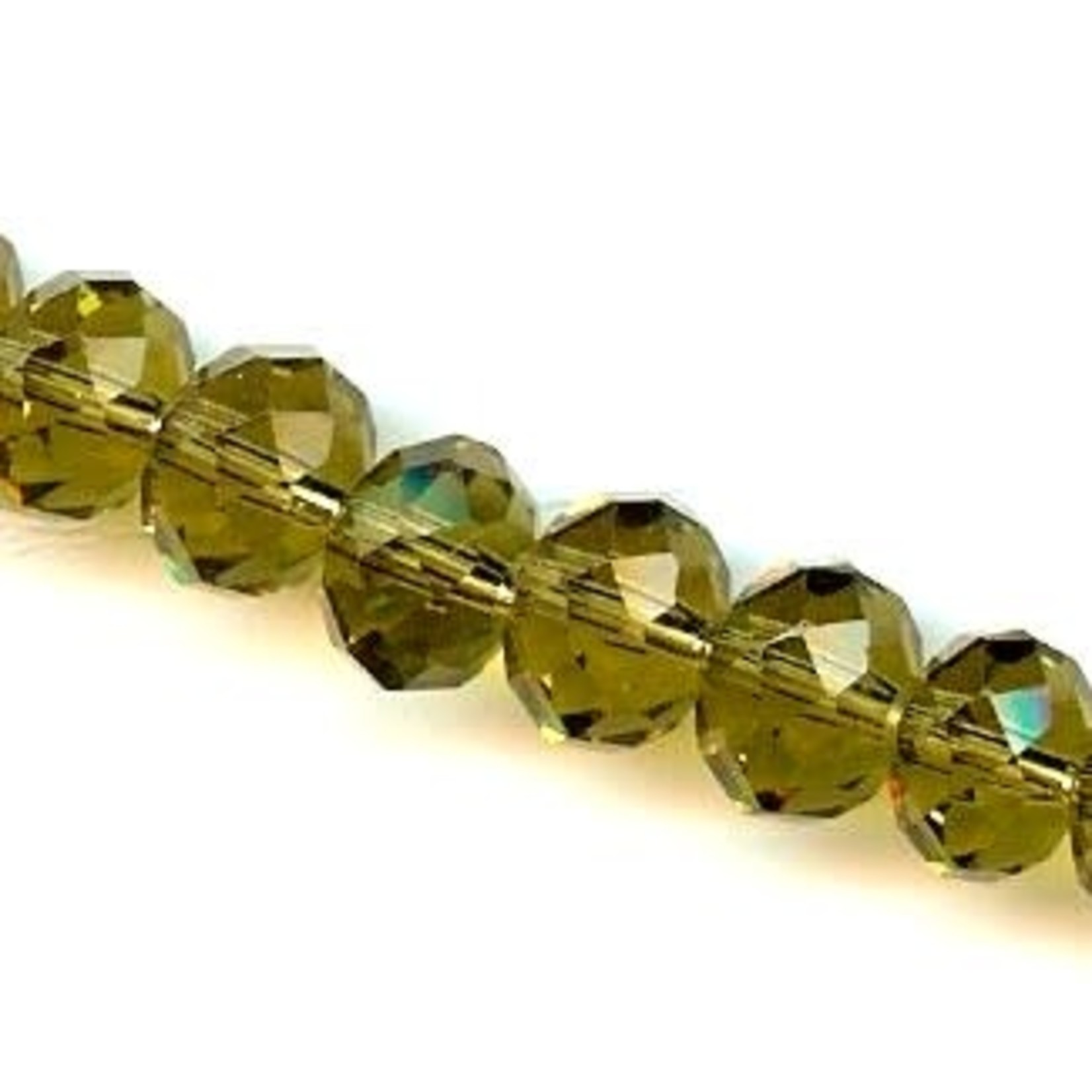 Faceted Glass Rondelle 8x10mm Khaki Bead