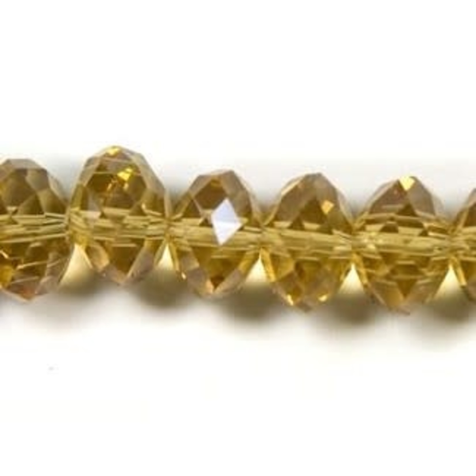 Faceted Glass Rondelle 6x8mm Golden Shadow Bead