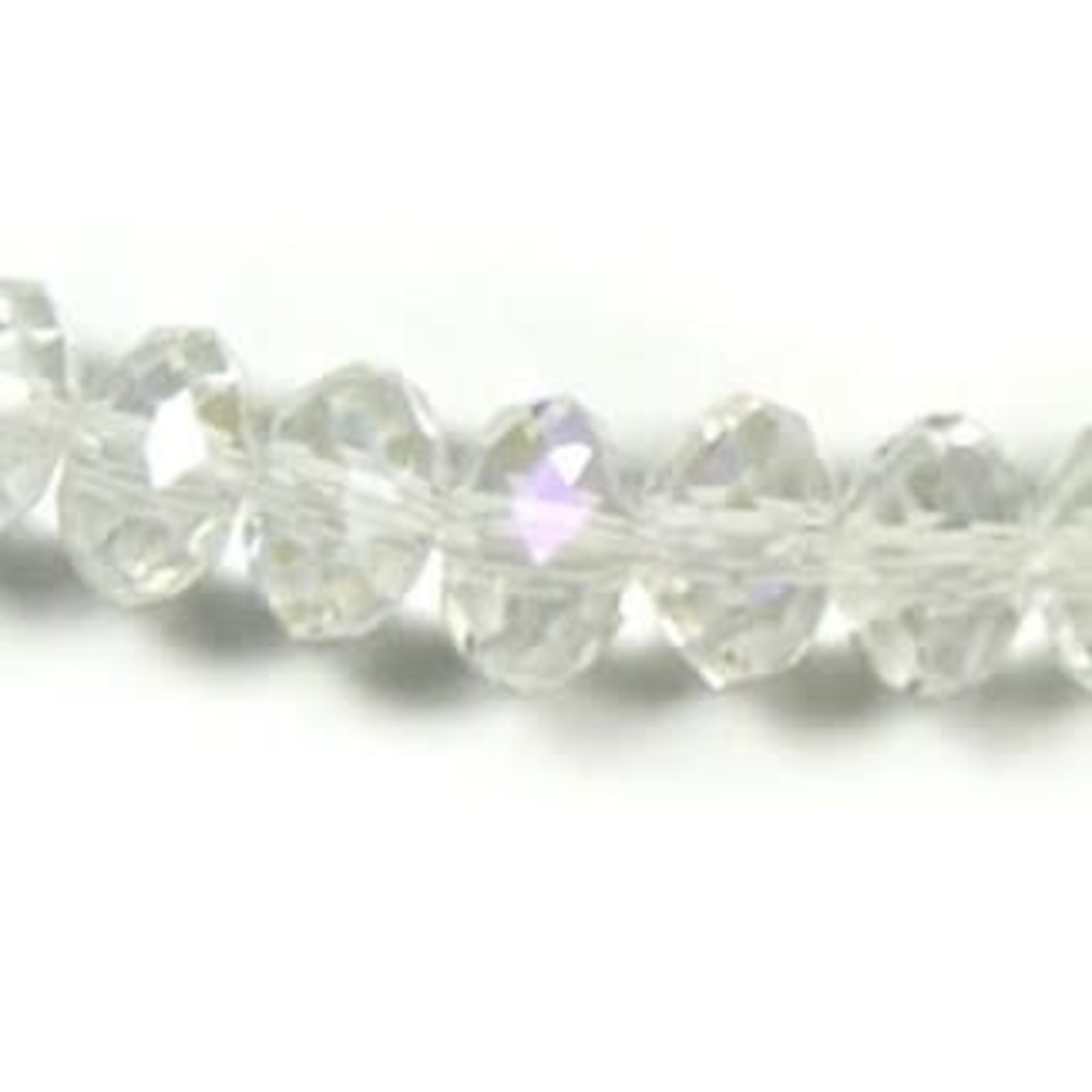 Faceted Glass Rondelle 4x6mm Clear Bead