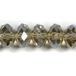Faceted Glass Rondelle 8x10mm Smoky Gray Bead