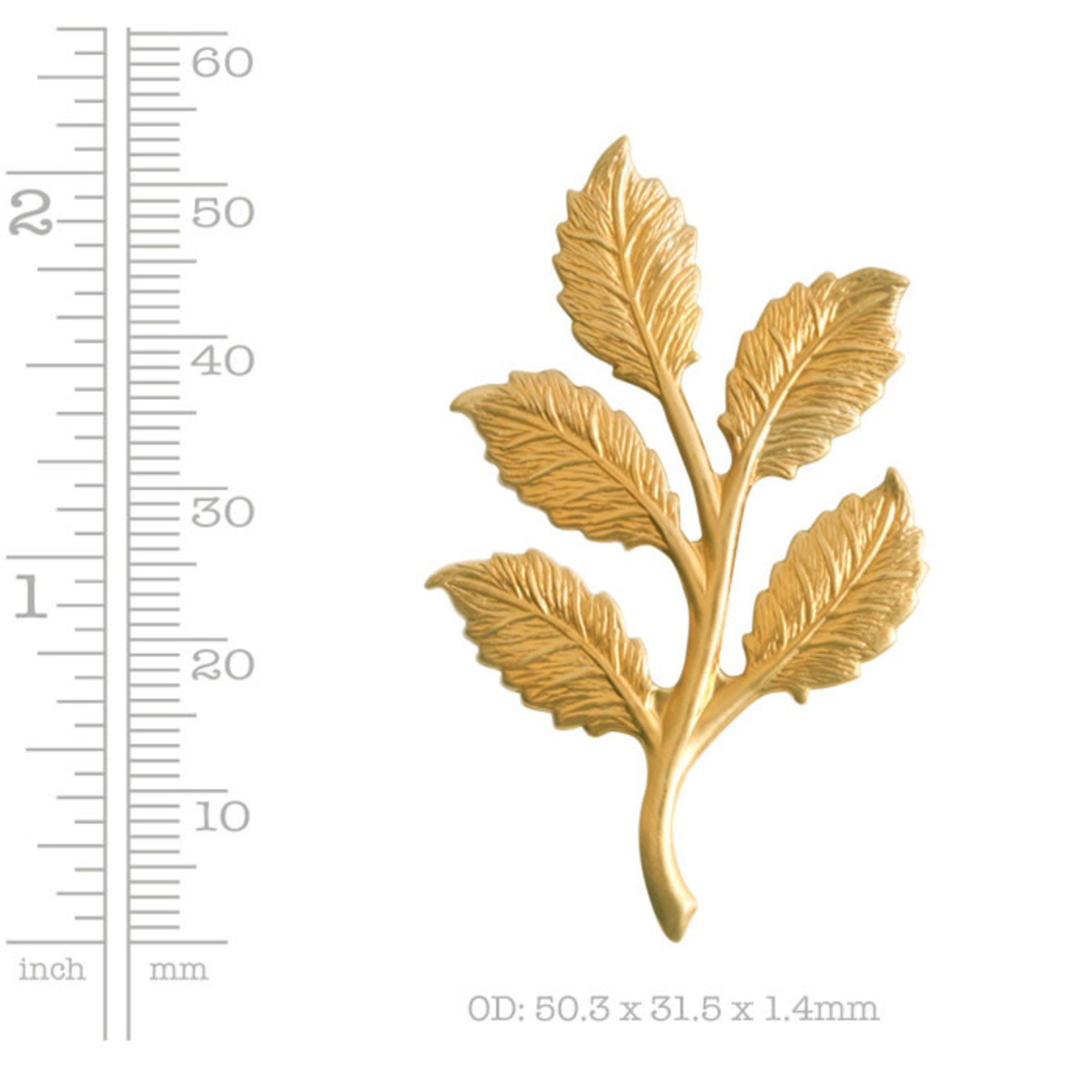 Nunn Design Nunn Design Gold Plated Birch Leaves Brass Stamping