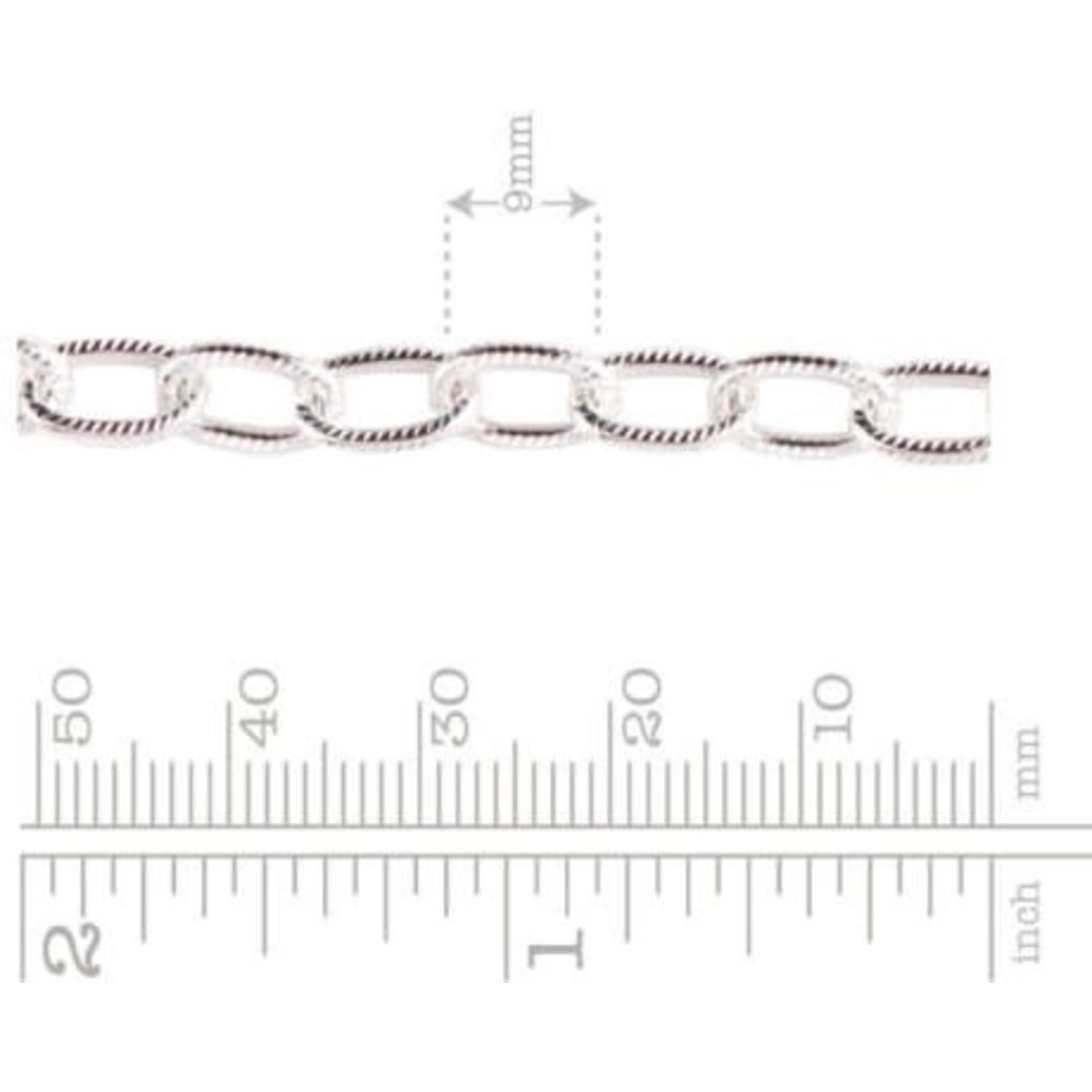 Nunn Design Silver Plated Large Textured Cable Chain
