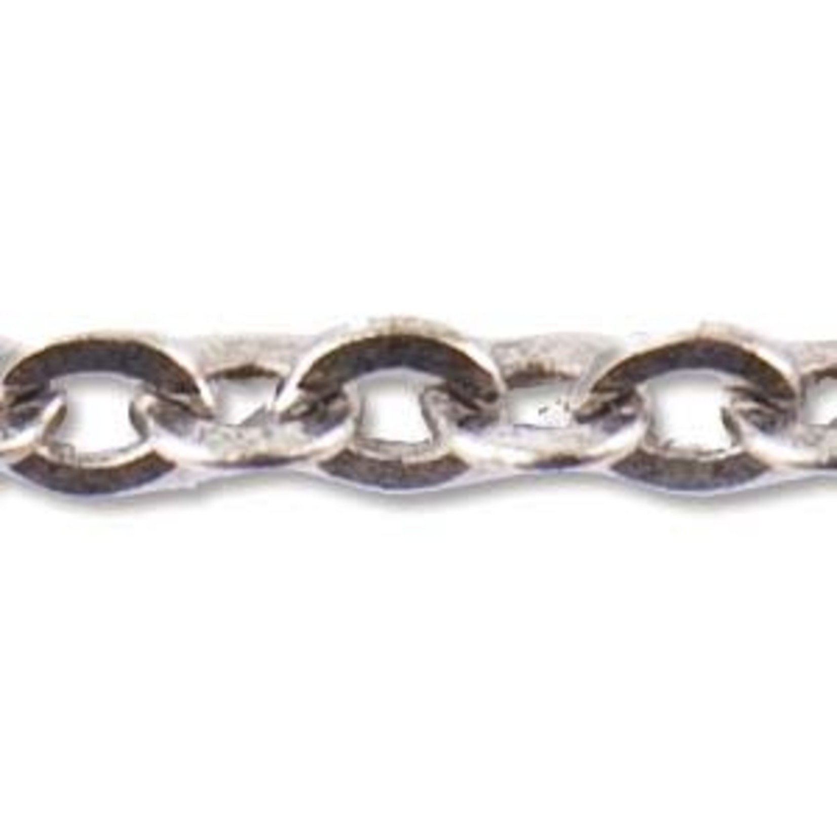 Nunn Design Small Hammered Flat Cable Chain - Antique Silver Plated