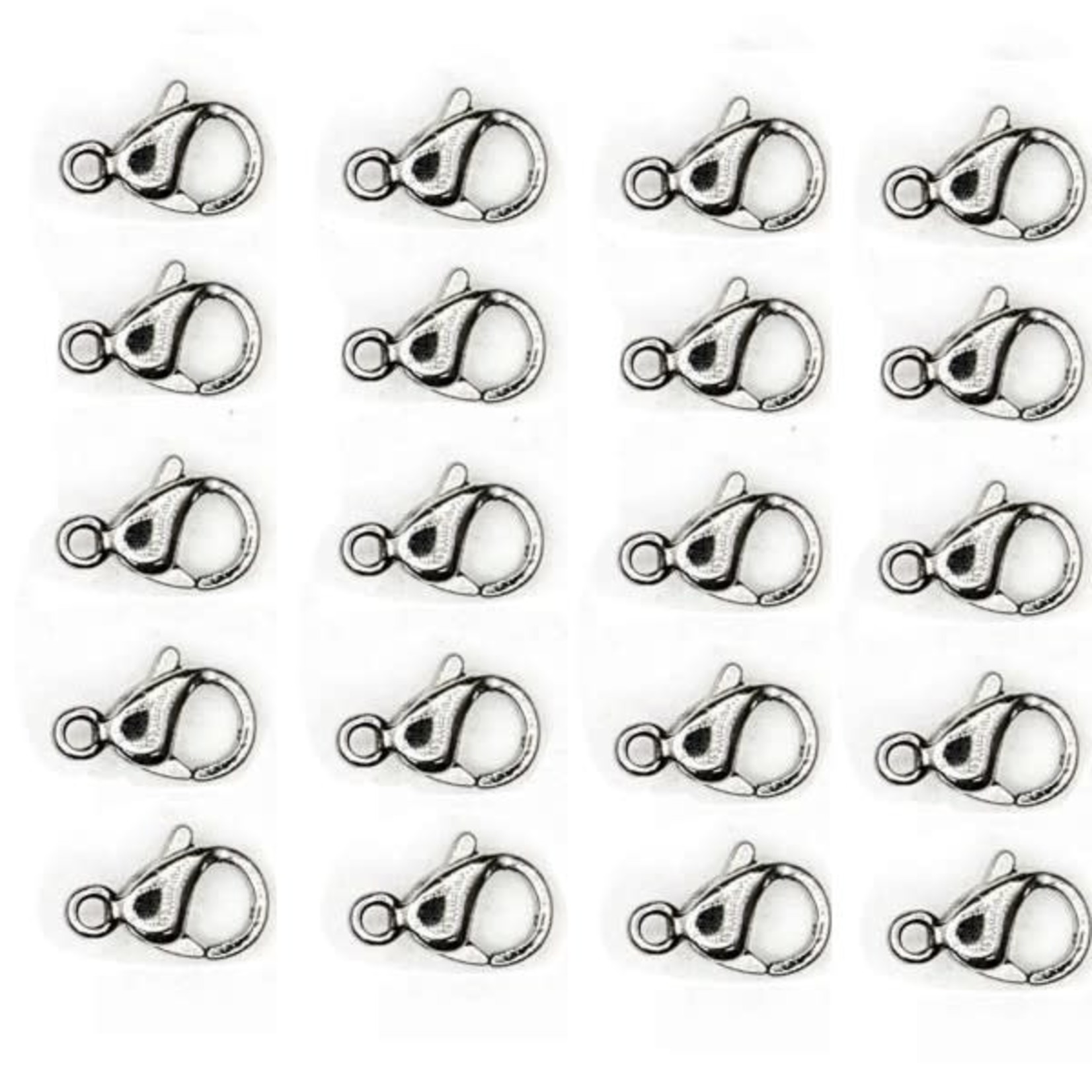 Stainless Steel Lobster Clasp 12x7mm Nickel-Free - 20 pieces