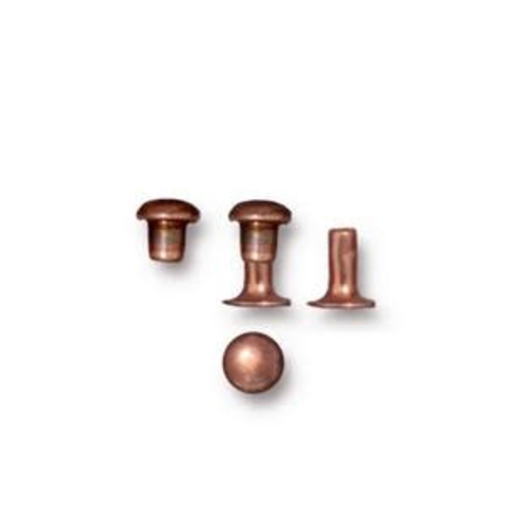 TierraCast Tierracast Antique Copper Plated Rivet Set 4mm Cap - 10 pieces