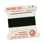 Griffin Griffin Silk Bead Cord Black Size 04