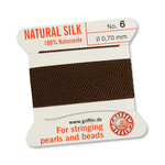 Griffin Griffin Silk Bead Cord Brown Size 06