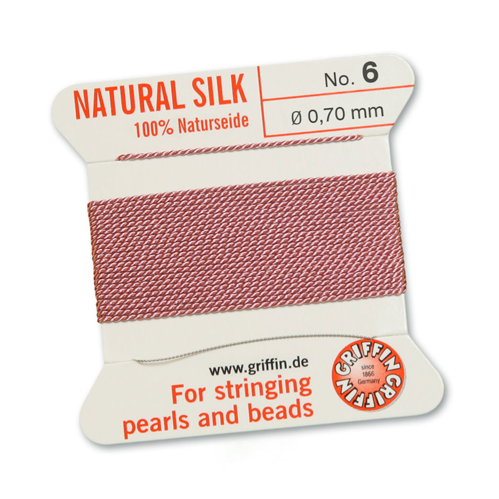 Griffin Silk Bead Cord Dk. Pink size 06