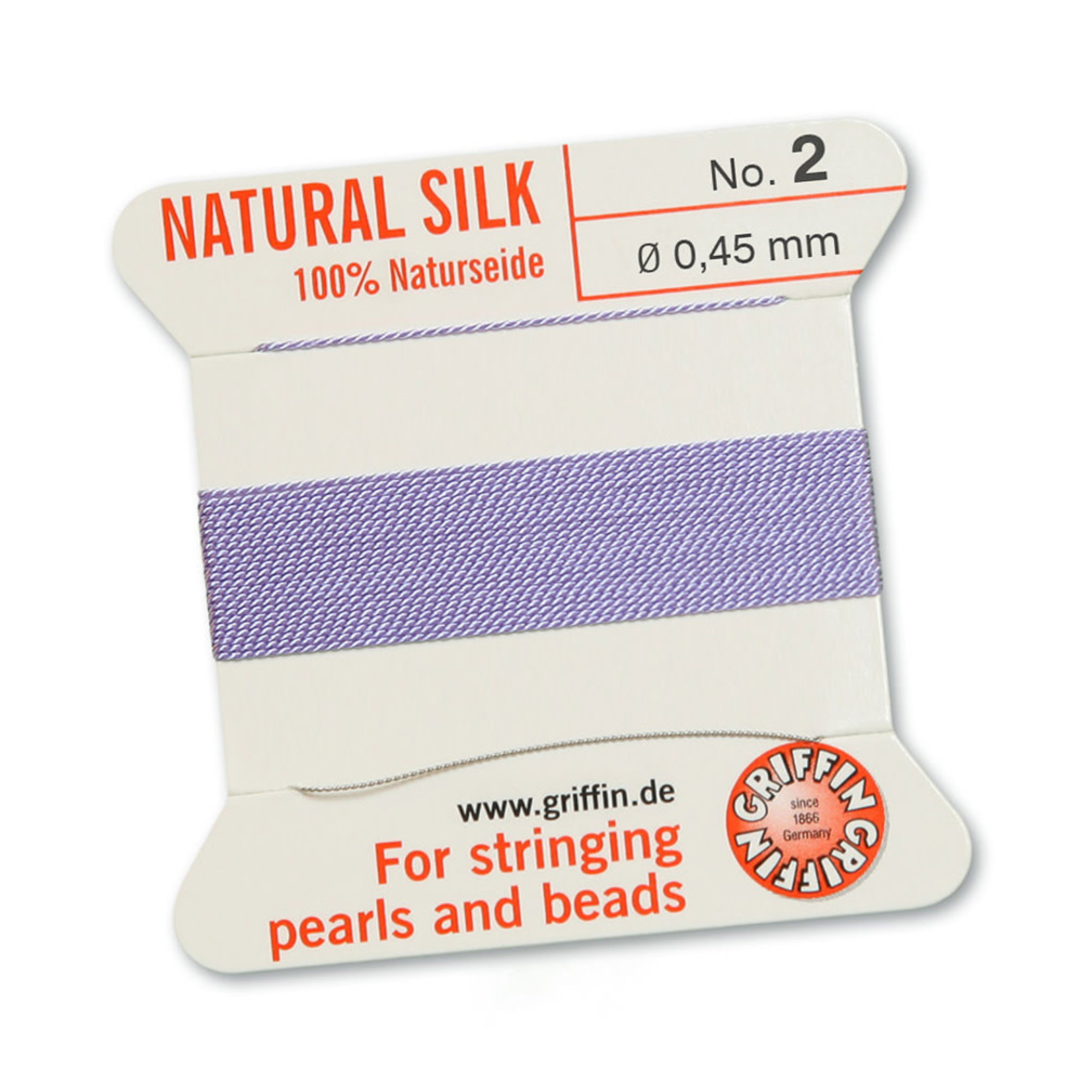 Griffin Griffin Silk Bead Cord Lilac Size 02