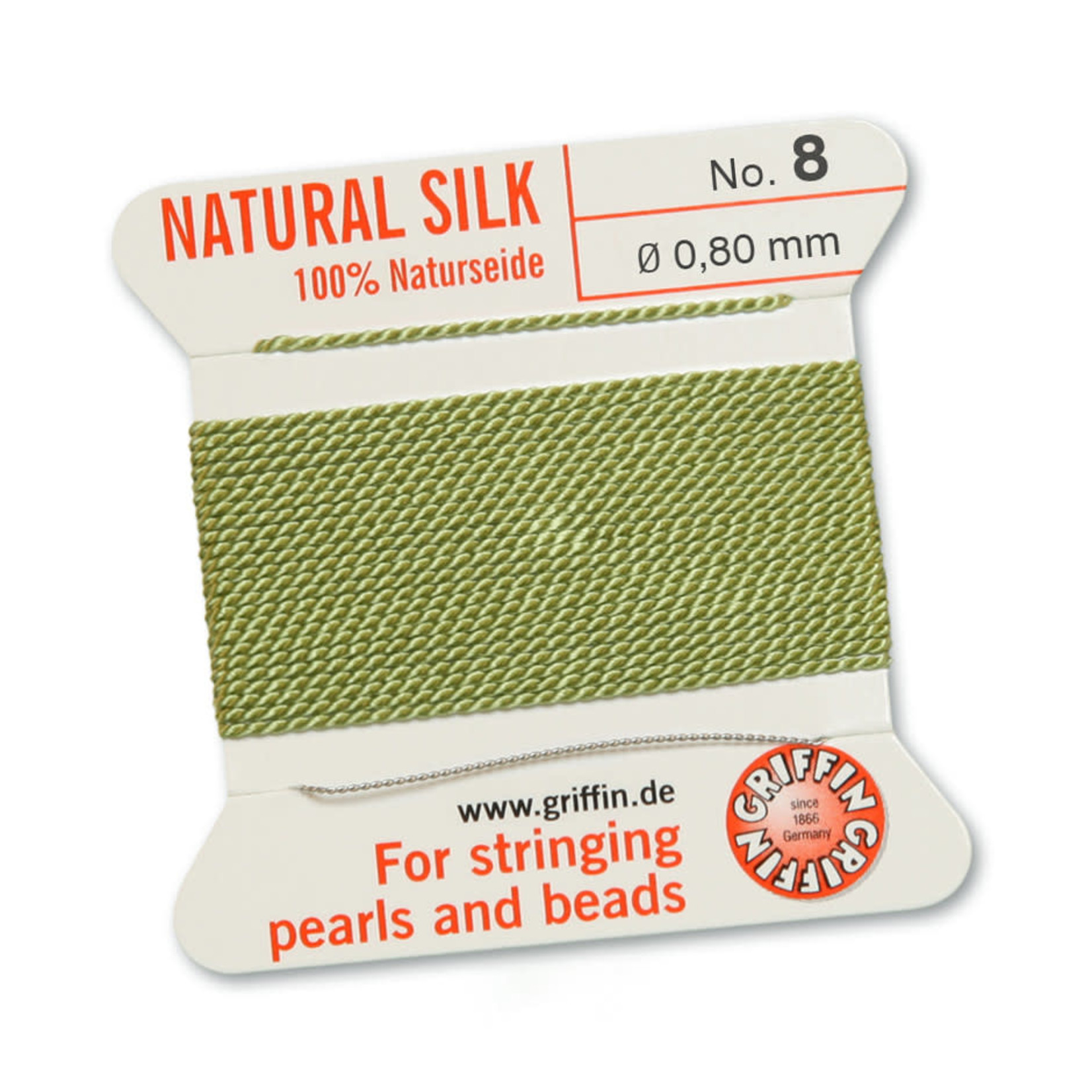 Griffin Griffin Silk Bead Cord Jade Size 08