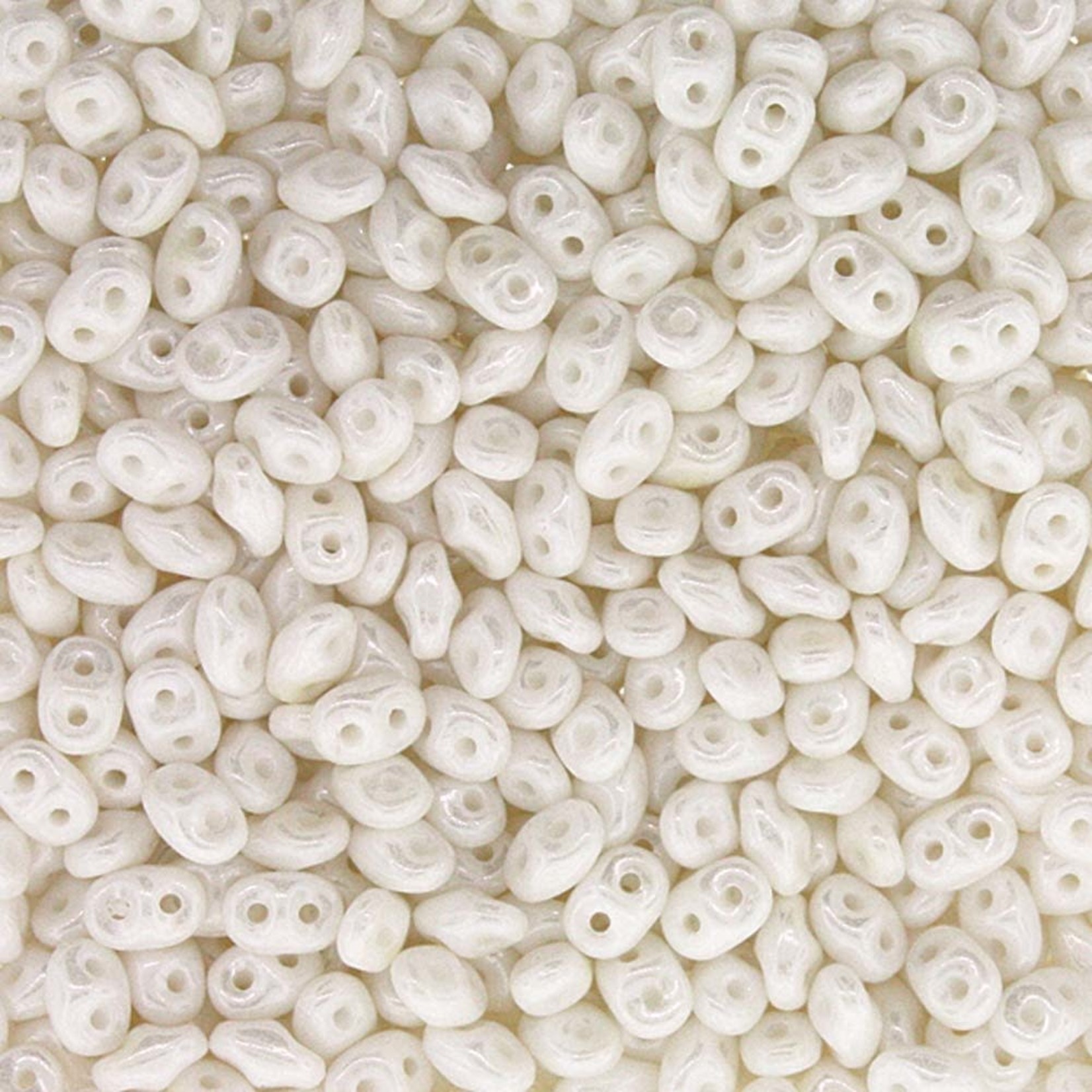 Matubo Superduo Beads White Luster Beads - 22.5gm Tube
