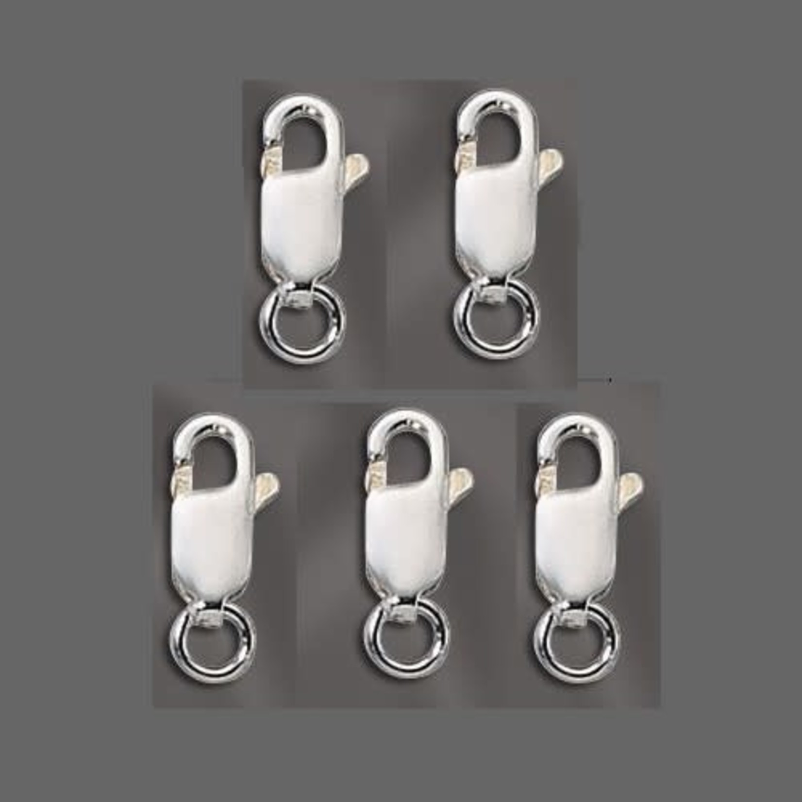 Sterling Silver  10x4mm Lobster Claw w/ Ring - 5 Pieces