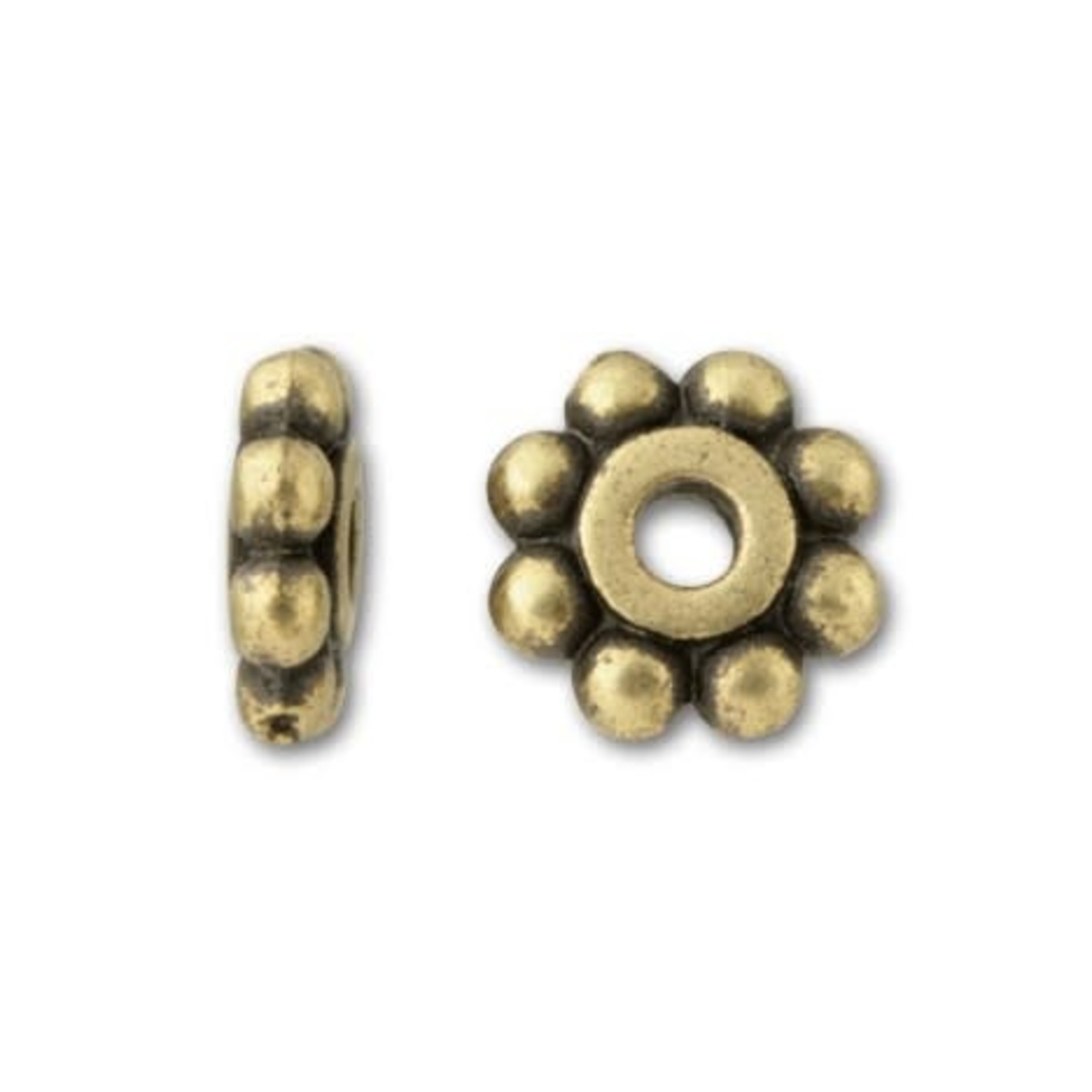 Tierracast Brass Oxide Plated 6mm Plated Daisy Spacer Bead - 20 pieces