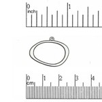 Flat Loop Pendant Nickel-Free 25x 8mm Nickel-Free Satin Rhodium Plated